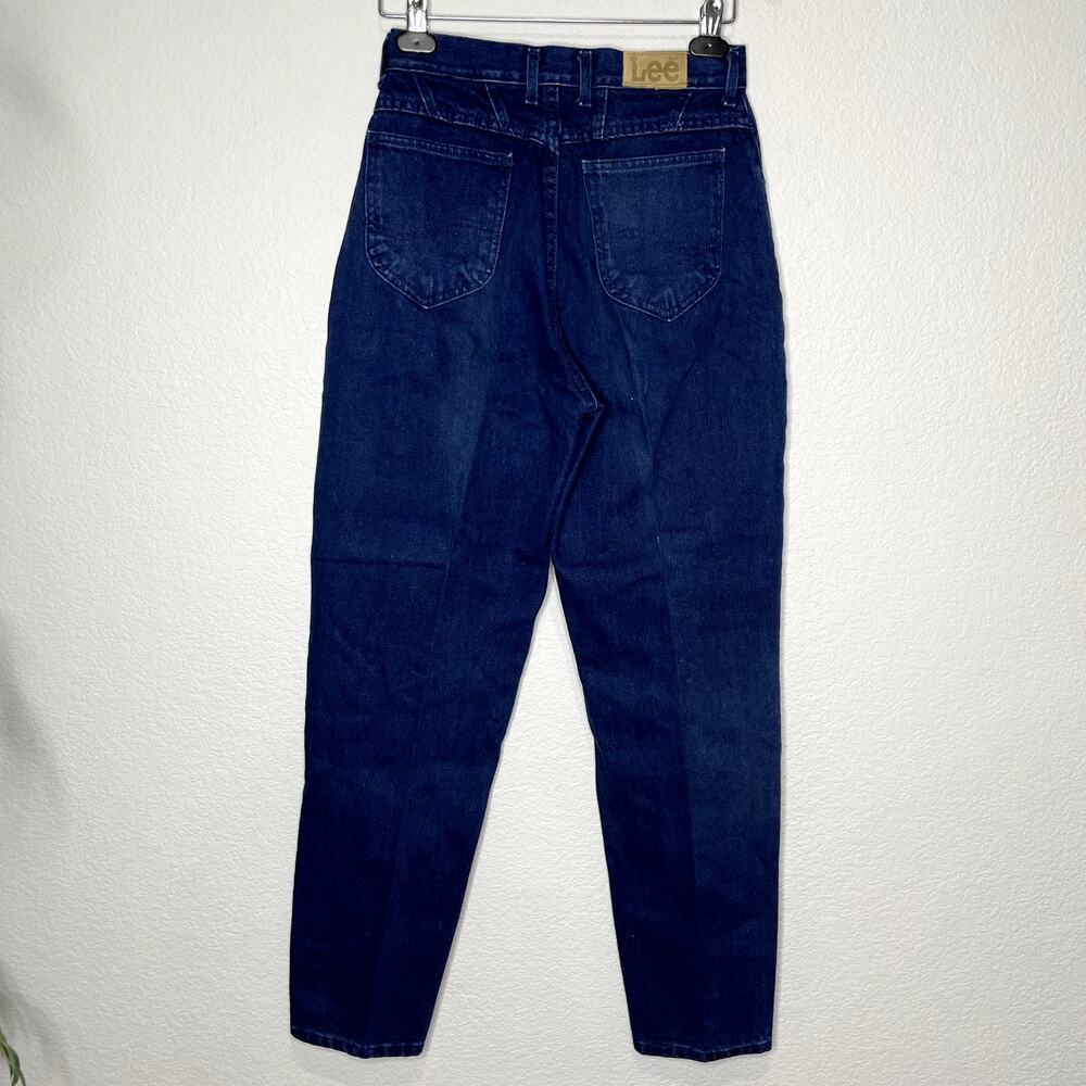 Lee Size 10 Jeans Vintage Super High Waist Dark Wash Made in USA Tapered Cotton - Picture 2 of 14